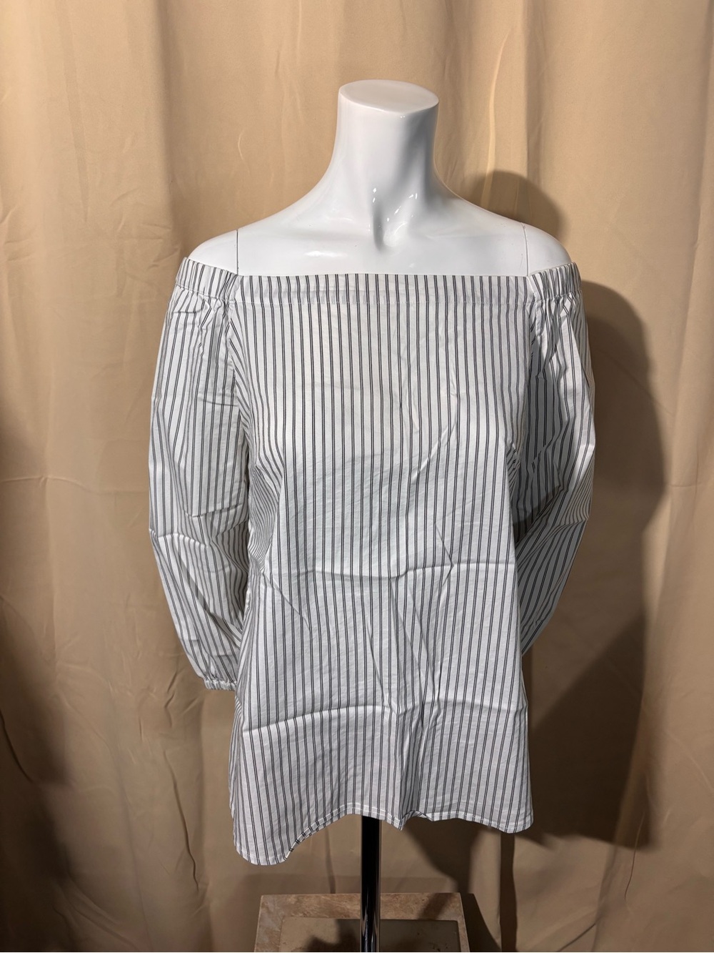 EEUC Vintage WHBM Striped Off-the-Shoulder Blouse